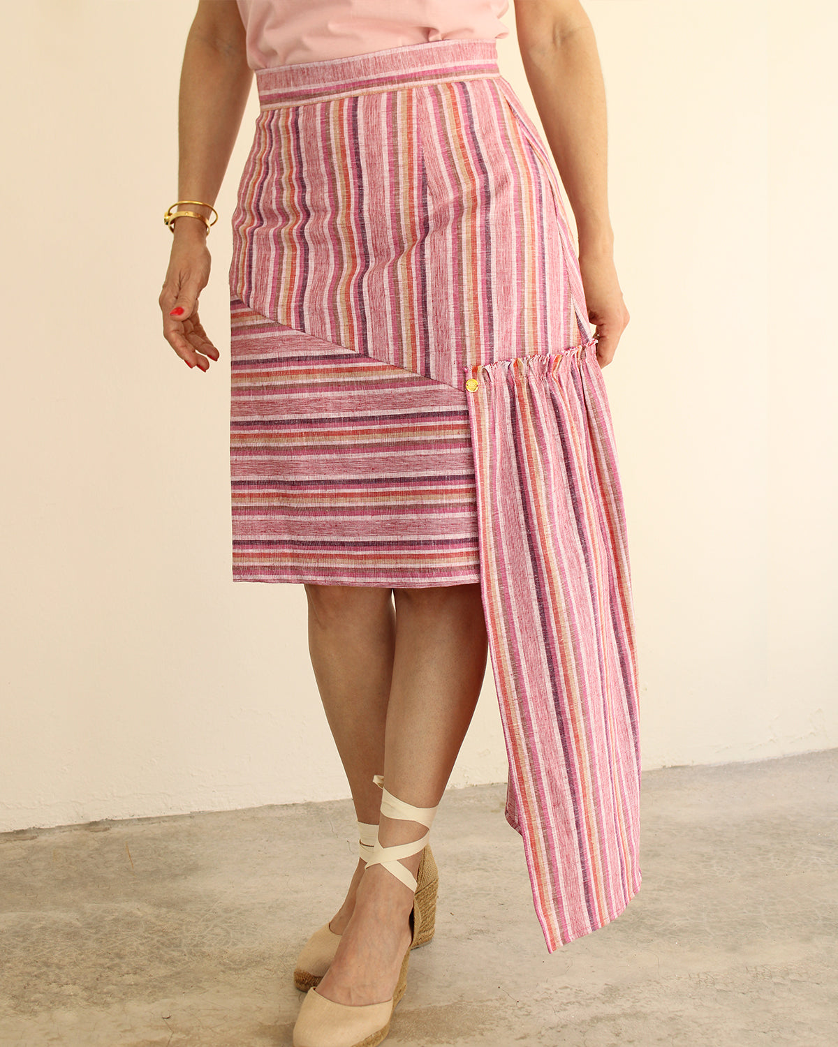 Sarong midi skirt outlet in rainbow gingham